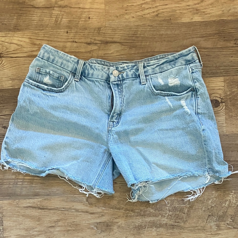 Flying Monkey Light Blue Distressed Denim Shorts